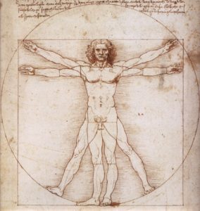 L'Uomo vitruviano, rappresentazione delle proporzioni ideali del corpo umano